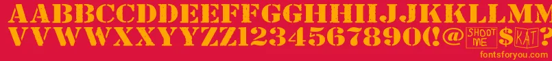 フォントBndyylwsolid – 赤い背景にオレンジの文字