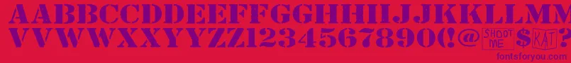 Bndyylwsolid Font – Purple Fonts on Red Background