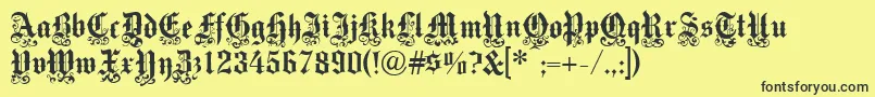 フォントMedici Text – 黒い文字の黄色い背景