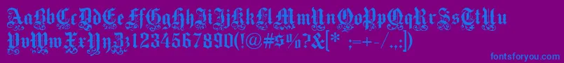 Medici Text Font – Blue Fonts on Purple Background