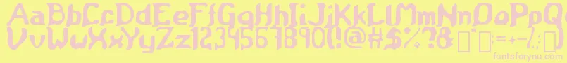 Medieval Scroll of Wisdom Font – Pink Fonts on Yellow Background
