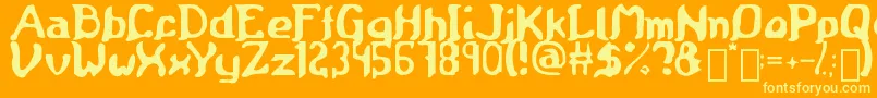Medieval Scroll of Wisdom Font – Yellow Fonts on Orange Background