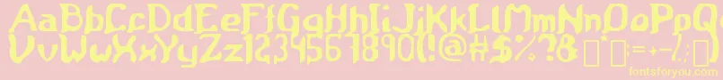 Medieval Scroll of Wisdom Font – Yellow Fonts on Pink Background