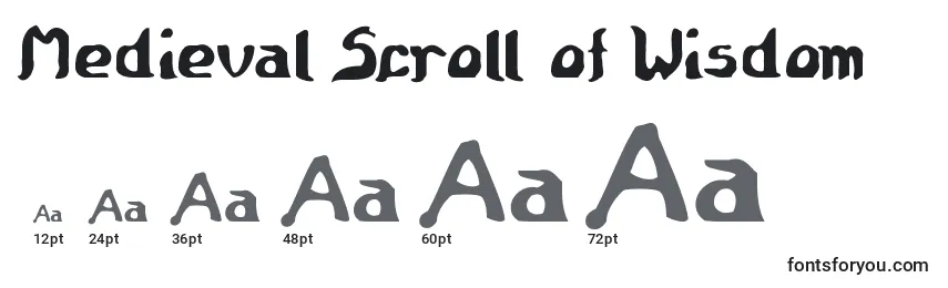 Medieval Scroll of Wisdom Font Sizes
