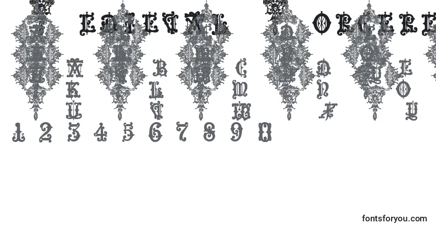 Шрифт Medieval Sorcerer Ornamental – алфавит, цифры, специальные символы