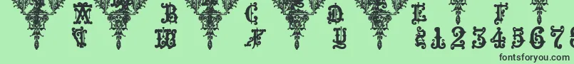 Medieval Sorcerer Ornamental Font – Black Fonts on Green Background