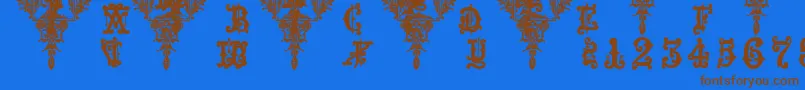 Medieval Sorcerer Ornamental Font – Brown Fonts on Blue Background