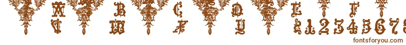 Czcionka Medieval Sorcerer Ornamental – brązowe czcionki na białym tle