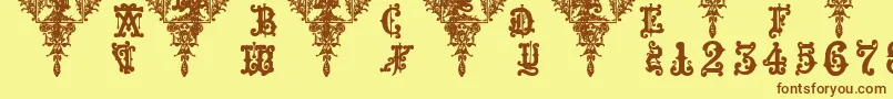 Medieval Sorcerer Ornamental Font – Brown Fonts on Yellow Background