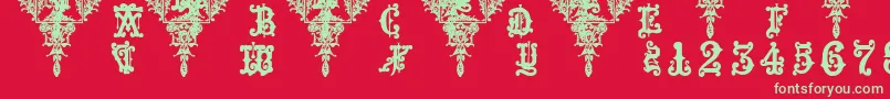 Medieval Sorcerer Ornamental Font – Green Fonts on Red Background