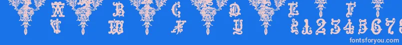 Medieval Sorcerer Ornamental Font – Pink Fonts on Blue Background