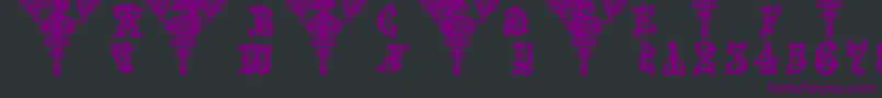 Medieval Sorcerer Ornamental-Schriftart – Violette Schriften auf schwarzem Hintergrund