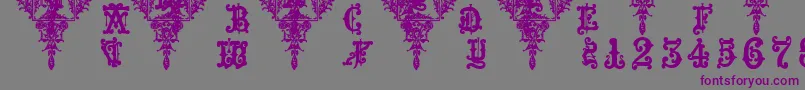 Czcionka Medieval Sorcerer Ornamental – fioletowe czcionki na szarym tle