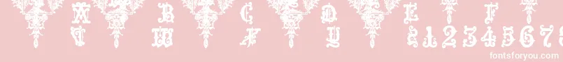 Medieval Sorcerer Ornamental-Schriftart – Weiße Schriften auf rosa Hintergrund