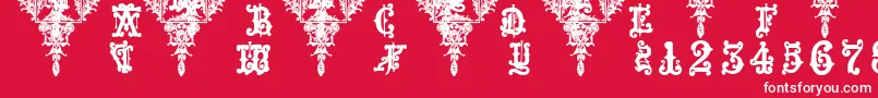 フォントMedieval Sorcerer Ornamental – 赤い背景に白い文字