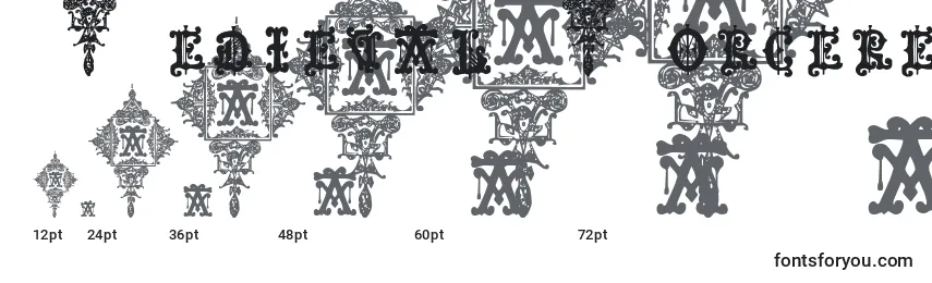 Größen der Schriftart Medieval Sorcerer Ornamental