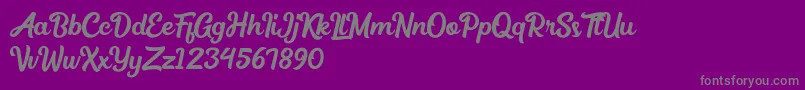 Weitere Informationen zur Medinah-Schriftart Medinah-Schriftart – Graue Schriften auf violettem Hintergrund