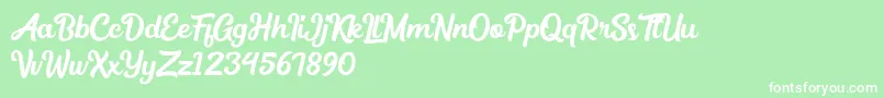 Medinah Font – White Fonts on Green Background
