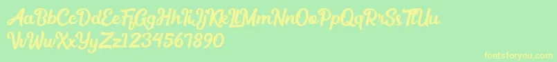 Medinah Font – Yellow Fonts on Green Background
