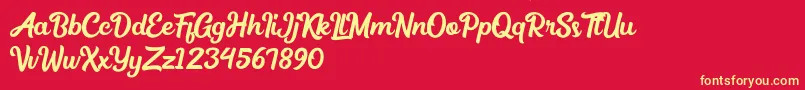 Medinah Font – Yellow Fonts on Red Background