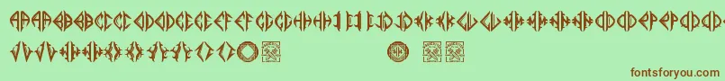 Czcionka Mediogramo – brązowe czcionki na zielonym tle