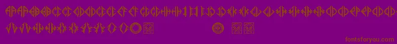 Czcionka Mediogramo – brązowe czcionki na fioletowym tle
