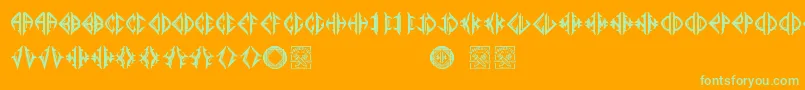 Mediogramo Font – Green Fonts on Orange Background