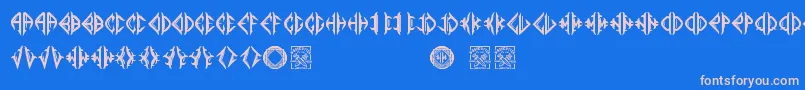Mediogramo Font – Pink Fonts on Blue Background