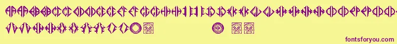 Mediogramo Font – Purple Fonts on Yellow Background