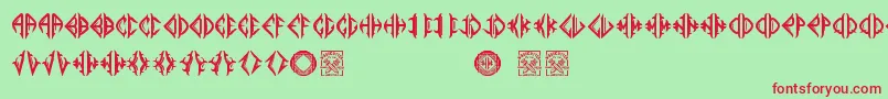 Mediogramo-fontti – punaiset fontit vihreällä taustalla
