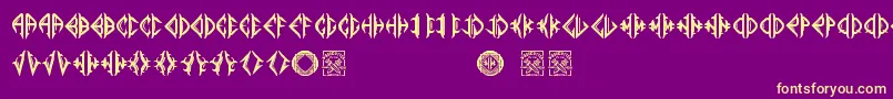 Mediogramo Font – Yellow Fonts on Purple Background