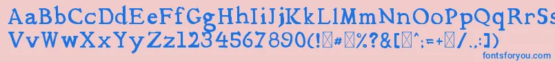 フォントMediqua – ピンクの背景に青い文字