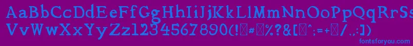 フォントMediqua – 紫色の背景に青い文字