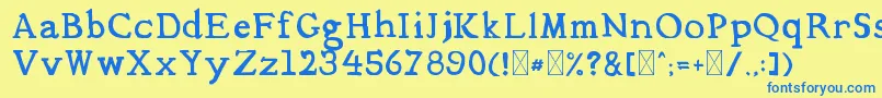 Mediqua Font – Blue Fonts on Yellow Background