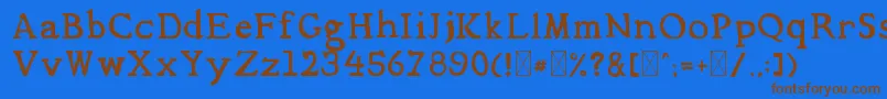 Mediqua-Schriftart – Braune Schriften auf blauem Hintergrund