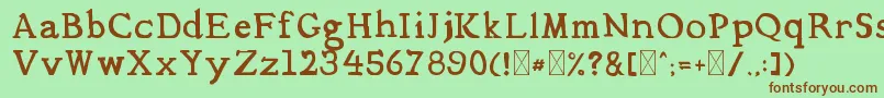 Mediqua Font – Brown Fonts on Green Background