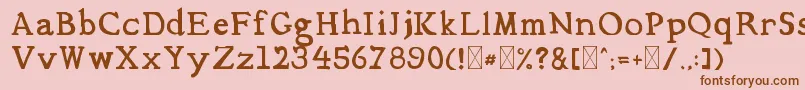 Mediqua Font – Brown Fonts on Pink Background