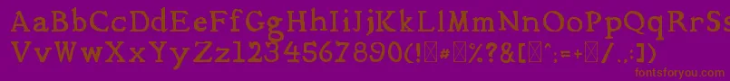 フォントMediqua – 紫色の背景に茶色のフォント