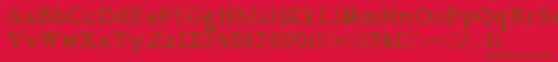 Mediqua-fontti – ruskeat fontit punaisella taustalla