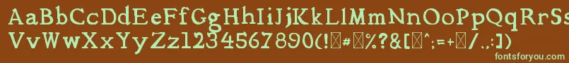 Mediqua Font – Green Fonts on Brown Background