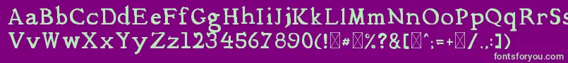 Mediqua Font – Green Fonts on Purple Background