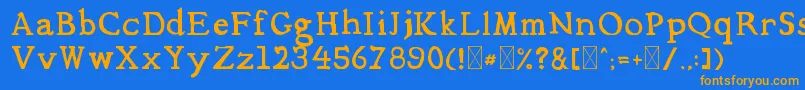 Mediqua Font – Orange Fonts on Blue Background