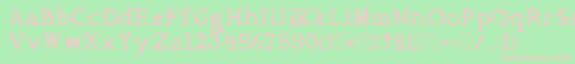 フォントMediqua – 緑の背景にピンクのフォント