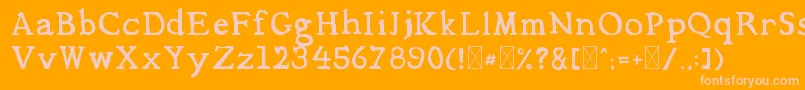 Mediqua Font – Pink Fonts on Orange Background