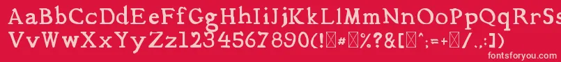 Mediqua-Schriftart – Rosa Schriften auf rotem Hintergrund
