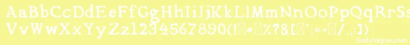 Mediqua-Schriftart – Weiße Schriften auf gelbem Hintergrund