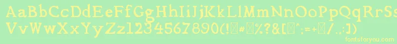 Mediqua Font – Yellow Fonts on Green Background