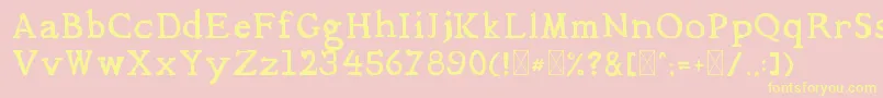 Mediqua-fontti – keltaiset fontit vaaleanpunaisella taustalla