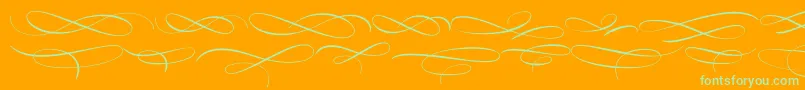 Шрифт MedishDeco PERSONAL USE ONLY – зелёные шрифты на оранжевом фоне