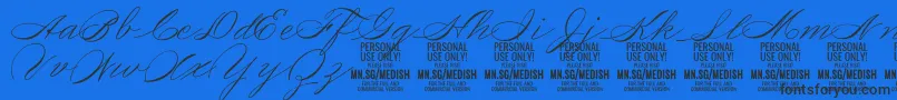 fuente MedishScript PERSONAL USE ONLY – Fuentes Negras Sobre Fondo Azul